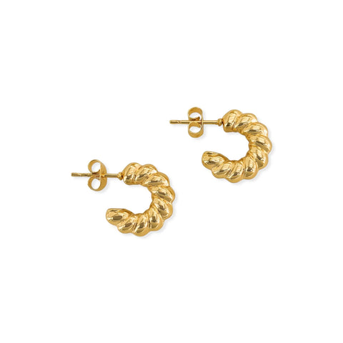Twist Huggie Earrings - Waterproof/18k Gold