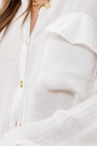 Lightweight Button Down Shirt - White