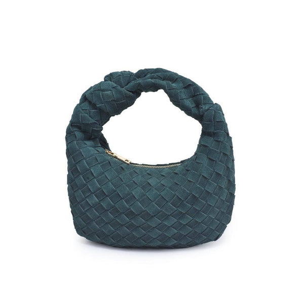 Autumn Woven Genuine Suede Leather Clutch - Chocolate