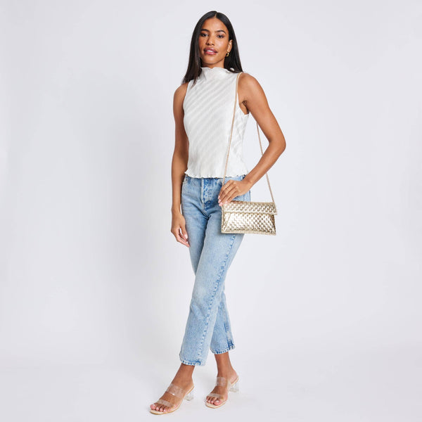 Priscilla Woven Clutch - Gold