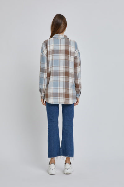 Oversized Boyfriend Flannel - Slate