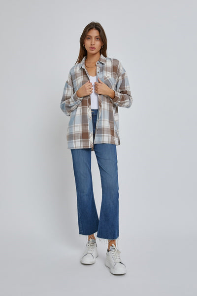 Oversized Boyfriend Flannel - Slate
