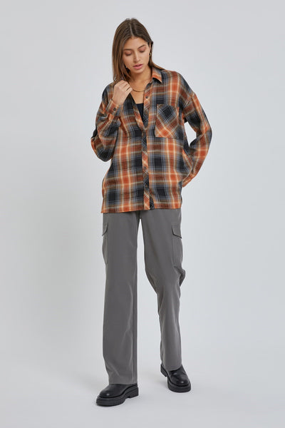 Oversized Boyfriend Flannel - Amber