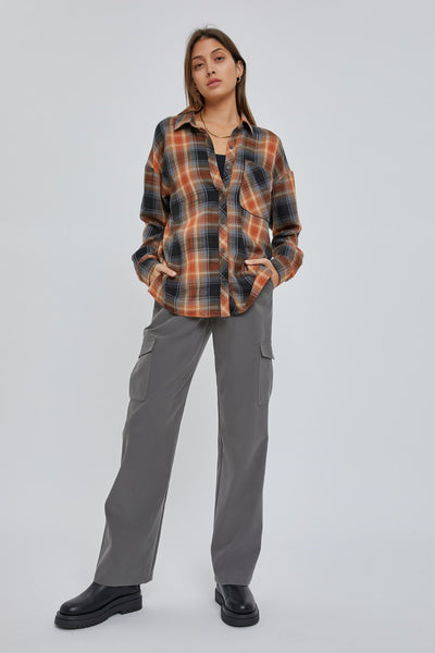 Oversized Boyfriend Flannel - Amber