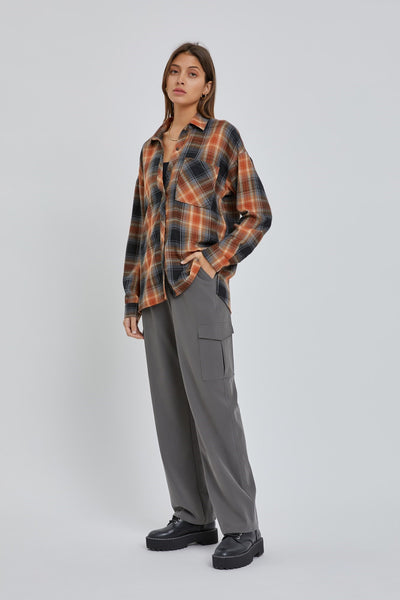 Oversized Boyfriend Flannel - Amber