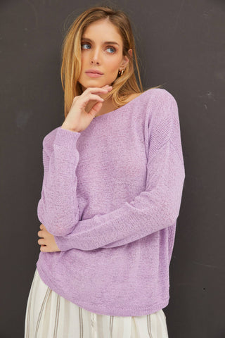 Lightweight Knit Sweater - Violet