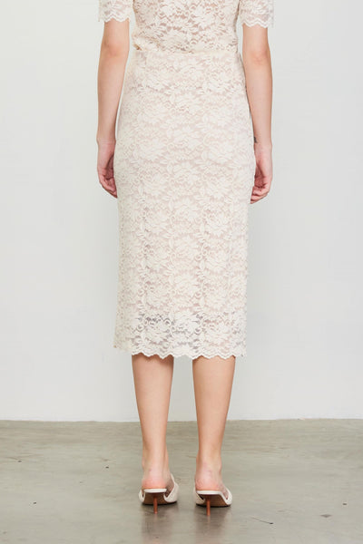 Lace Midi Skirt - Ivory