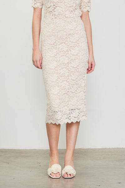 Lace Midi Skirt - Ivory