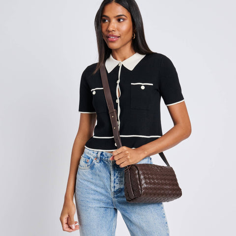 Charlotte Woven Crossbody - Espresso