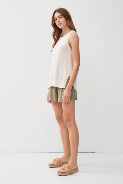 Raw Seam Knit Tank - Natural