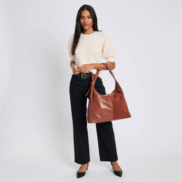 Hazel - Genuine Suede Knot Hobo