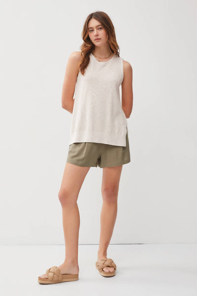 Raw Seam Knit Tank - Natural