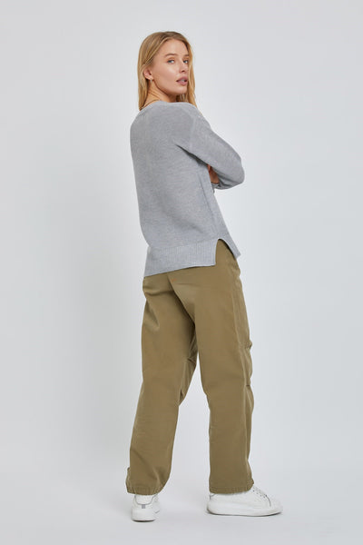 Boyfriend Fit Sweater - H. Grey