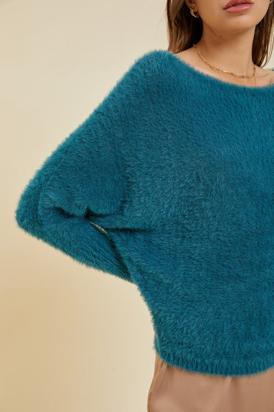Fuzzy Sweater - Teal