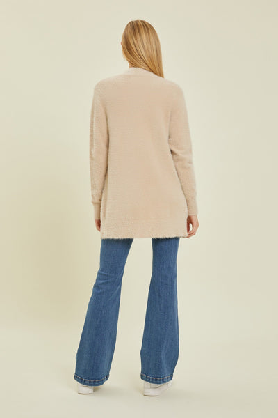 Fuzzy Cardigan - Beige
