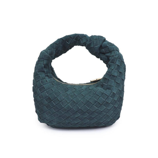 Autumn Woven Genuine Suede Leather Clutch - Chocolate