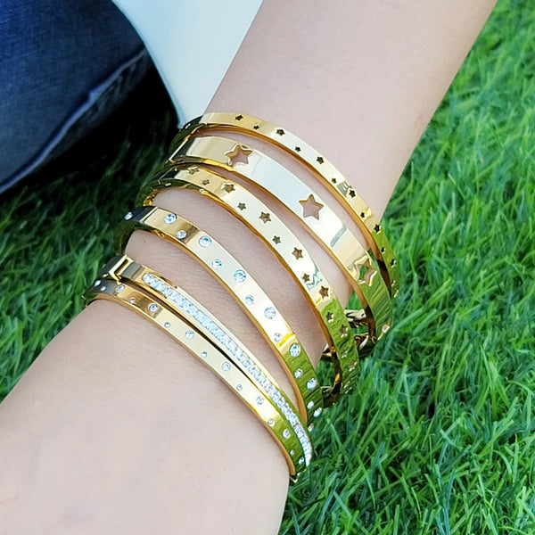 Avery Bangle Bracelet - Waterproof/18k Gold
