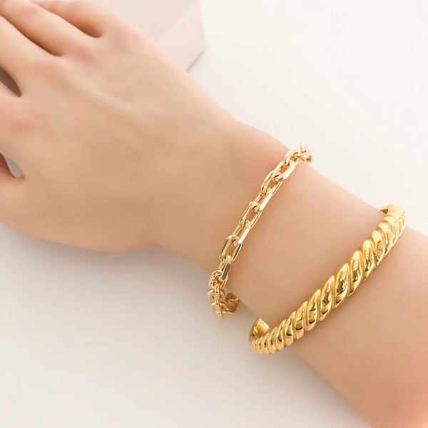 Stacy Bangle Bracelet - Waterproof/18k Gold