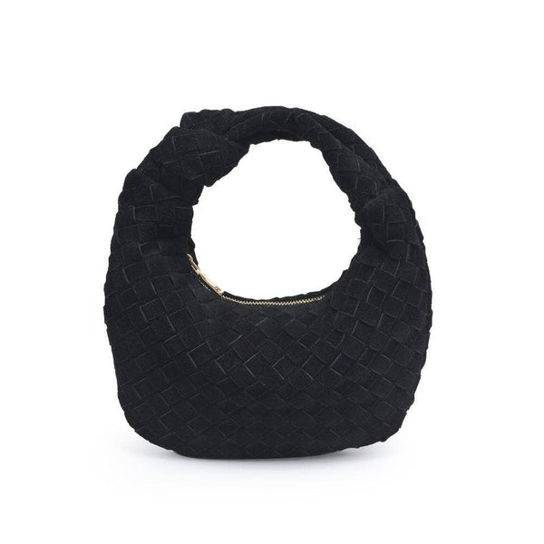 Autumn Woven Genuine Suede Leather Clutch - Chocolate