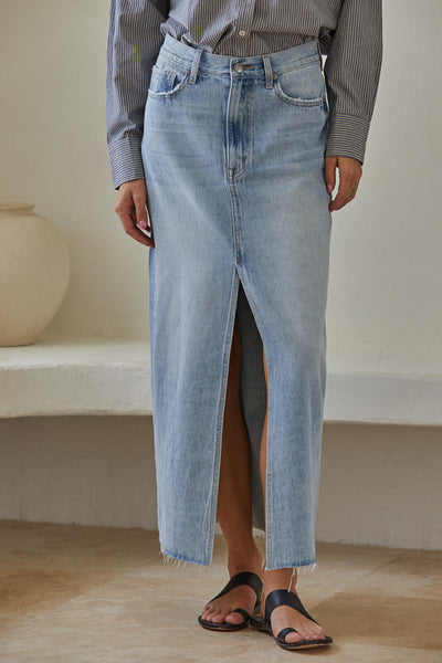 Light Denim Maxi Skirt