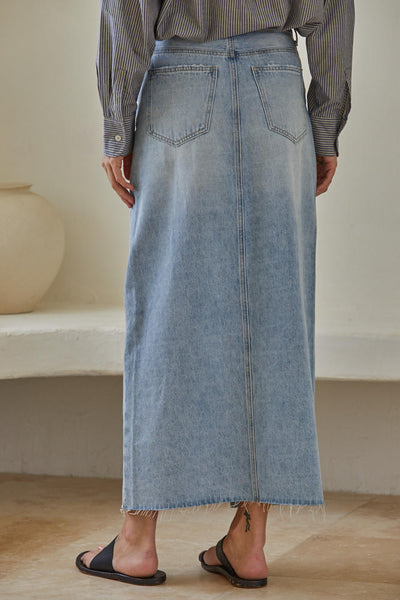 Light Denim Maxi Skirt