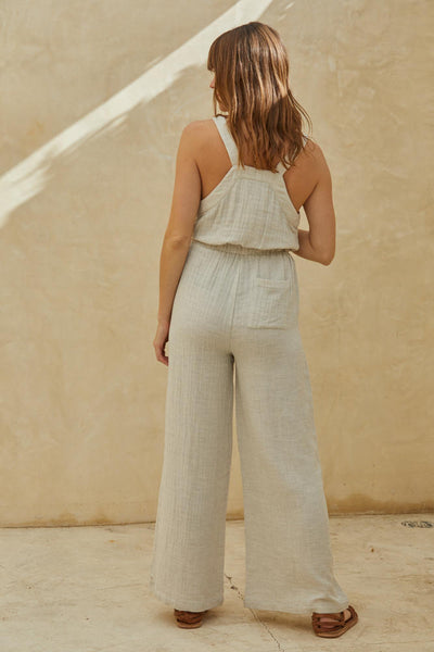 The Newport Jumpsuit - Linen Grey