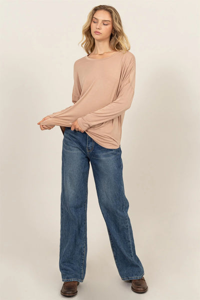 Classic long sleeve tee - Tan