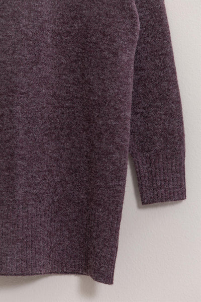 High Neck Sweater Dress - Plum