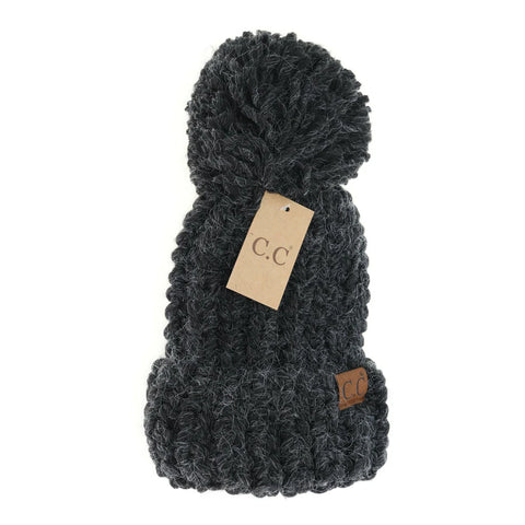 CC Beanie Chunky Knit Pom