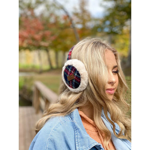 CC Beanie Plaid Earmuff