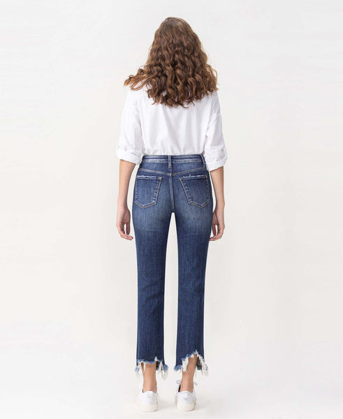 High Rise Crop Straight Jeans