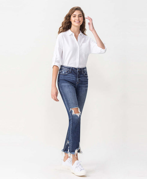 High Rise Crop Straight Jeans
