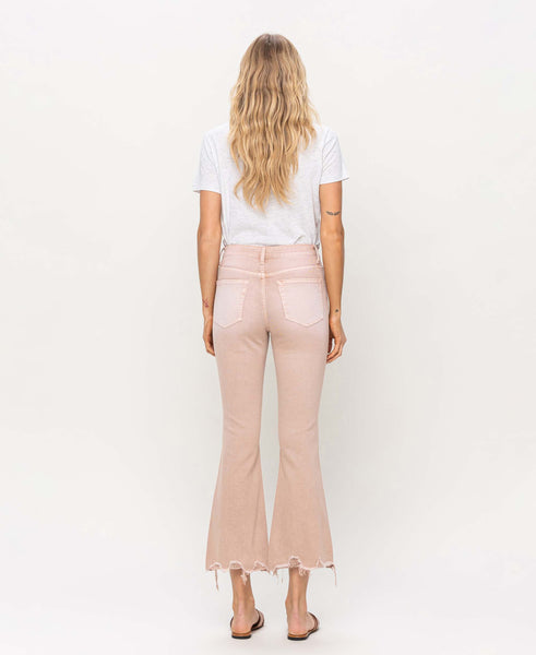 High Rise Crop Flare - Sandstone