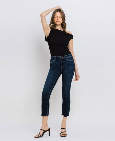 Mid-Rise Crop Slim Straight Jeans