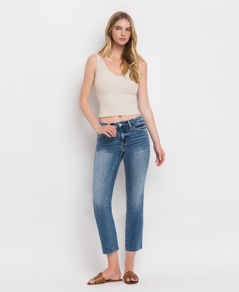 Kate Mid-Rise Crop Slim Straight Jean