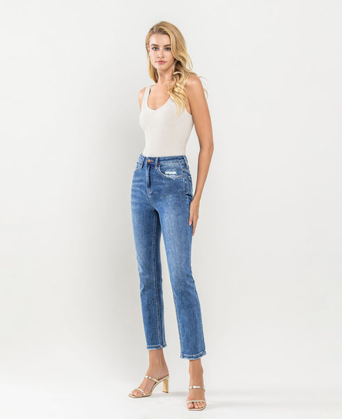Stretch High Rise Straight Jean