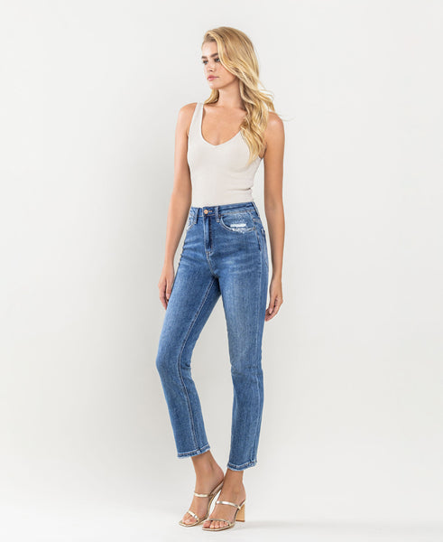 Stretch High Rise Straight Jean