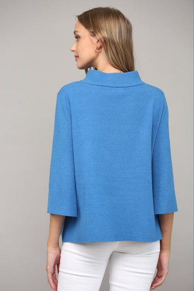 Mock Neck Sweater - French Blue