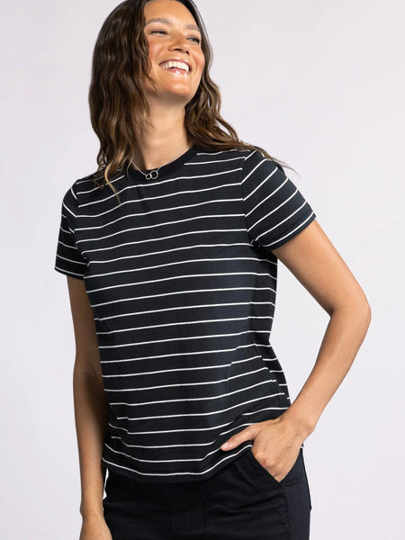 Asher Tee - Black white stripe