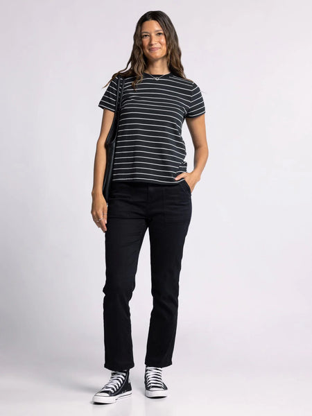 Asher Tee - Black white stripe