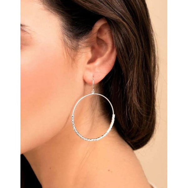 Laguna Drop Hoops - Silver