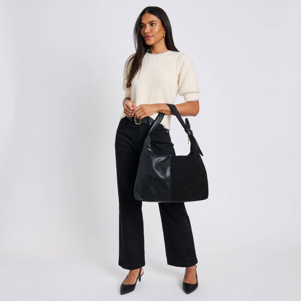 Hazel - Genuine Suede Knot Hobo