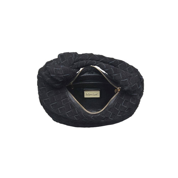 Autumn Woven Genuine Suede Leather Clutch - Chocolate