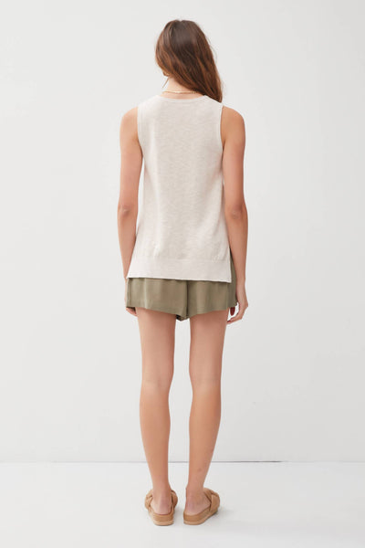Raw Seam Knit Tank - Natural