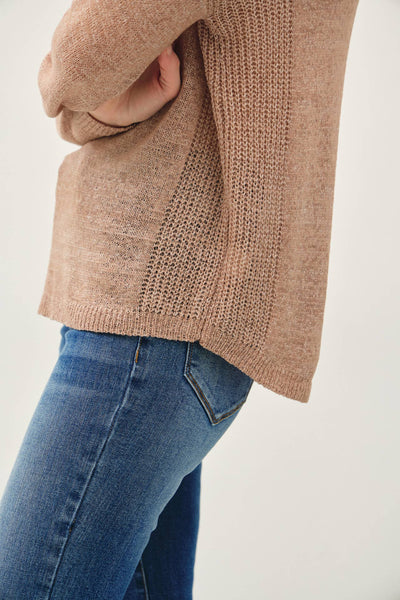 LIGHTWEIGHT DROP SHOULDER PULLOVER RIB KNIT