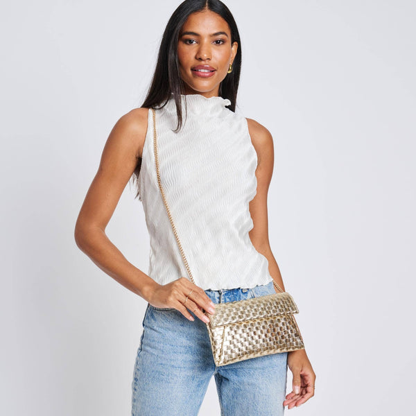 Priscilla Woven Clutch - Gold