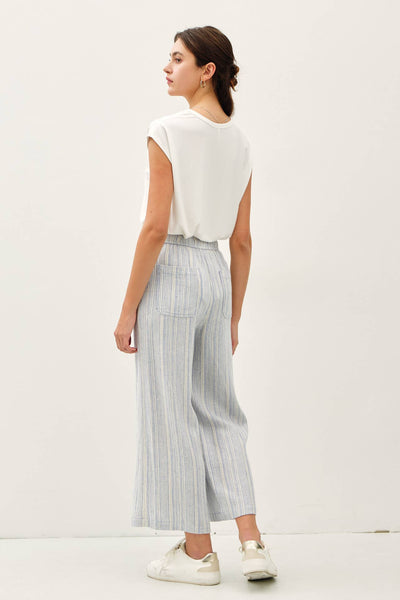 LINEN BLEND WIDE LEG PANTS
