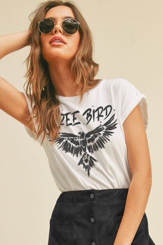 Free Bird Graphic Tee - White