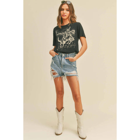 Cowboy Rodeo Graphic Tee - Black