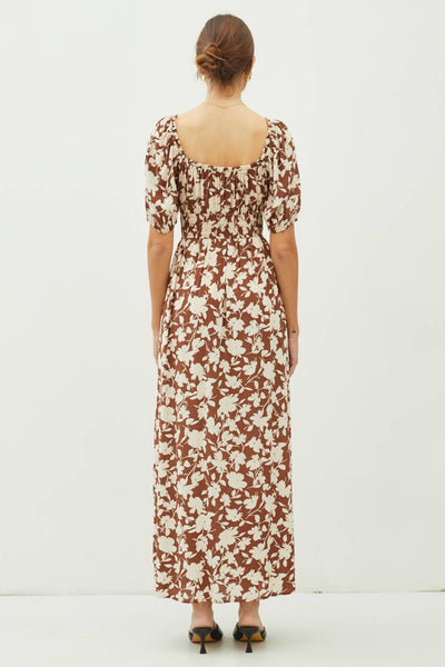 *RESTOCK* Floral Print Maxi Dress - Brown